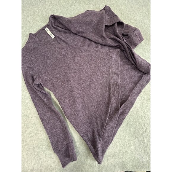 Gilligan & O’Malley Heathered Purple Cascading Open Front Cardigan Sweater XS/S - Picture 7 of 11